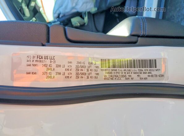 1C4RJFAG4LC126545 2020 JEEP GRAND White Widok komory silnika