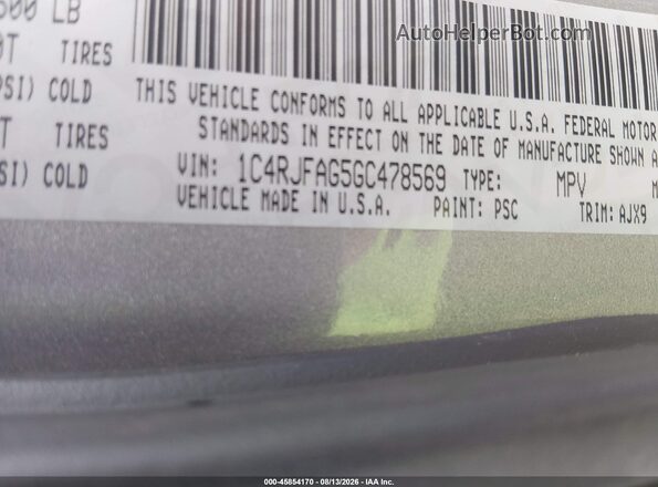 1C4RJFAG5GC478569 2016 JEEP GRAND CHEROKEE Silver Вид підкапотного простору