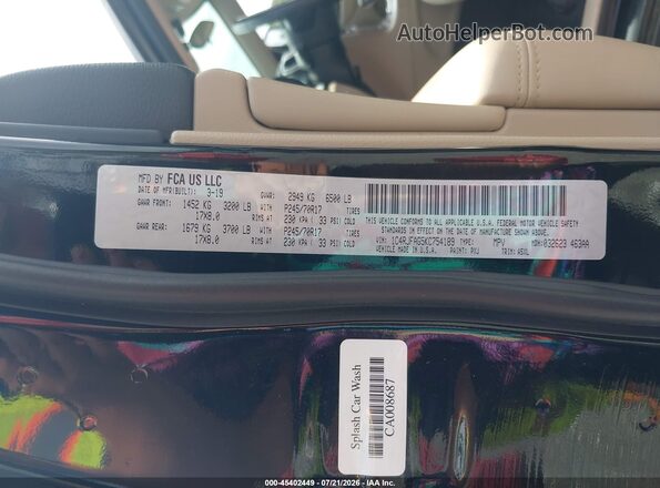 1C4RJFAG5KC754189 2019 JEEP GRAND CHEROKEE Black Widok komory silnika