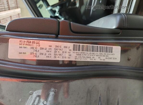 1C4RJFAG6JC288450 2018 JEEP GRAND Charcoal Панорамний вид салону 360°