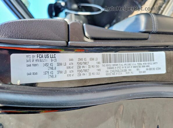 1C4RJFAG6LC101680 2020 JEEP GRAND Black Вид наклейки з VIN-кодом