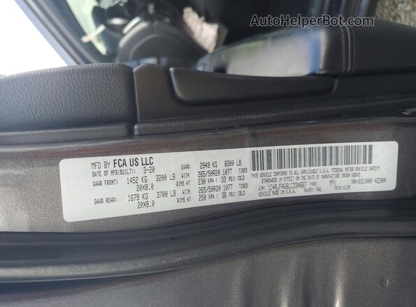 1C4RJFAG6LC334667 2020 JEEP GRAND Gray Widok naklejki z numerem VIN