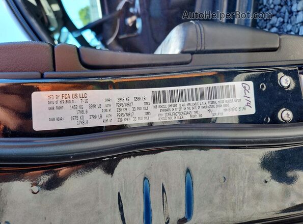 1C4RJFAG7GC463443 2016 JEEP GRAND Black Vista de la etiqueta del VIN