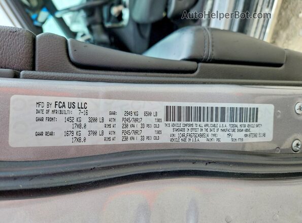 1C4RJFAG7GC490514 2016 JEEP GRAND Серебряный Вид подкапотного пространства