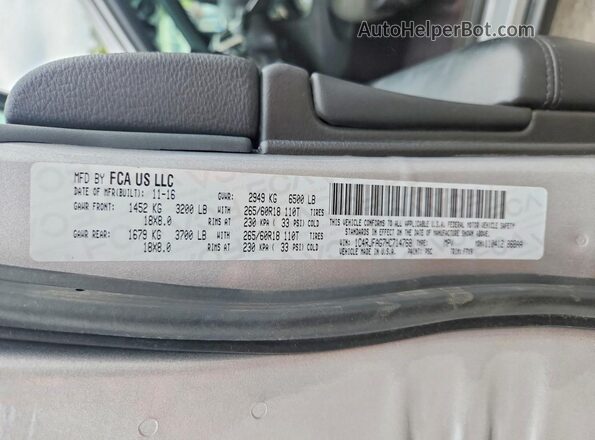 1C4RJFAG7HC714768 2017 JEEP GRAND Серебряный Панорамный вид салона 360°