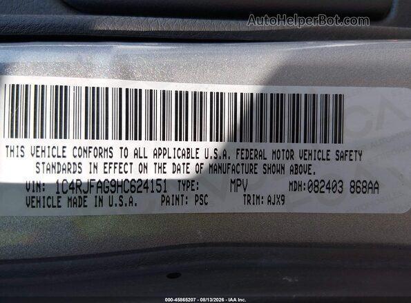 1C4RJFAG9HC624151 2017 JEEP GRAND CHEROKEE Silver Widok komory silnika