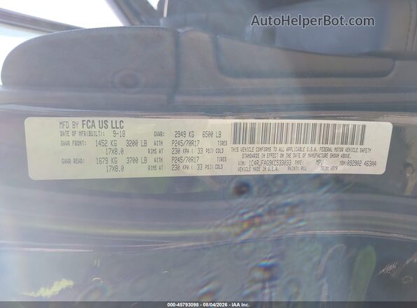1C4RJFAG9KC533033 2019 JEEP GRAND CHEROKEE Черный Вид подкапотного пространства