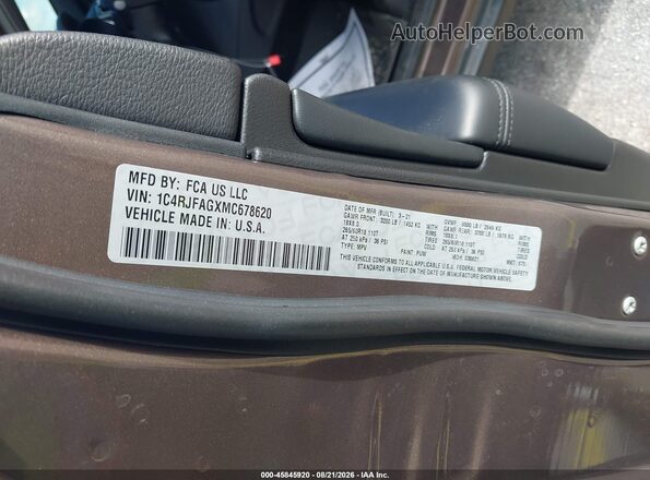 1C4RJFAGXMC678620 2021 JEEP GRAND CHEROKEE Brown Vista del compartimento del motor