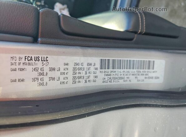 1C4RJFBG0HC899843 2017 JEEP GRAND Silver Вид наклейки з VIN-кодом