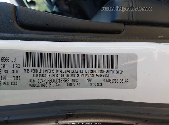 1C4RJFBG0JC127560 2018 JEEP GRAND CHEROKEE White Շարժիչի բաժամունքի տեսք