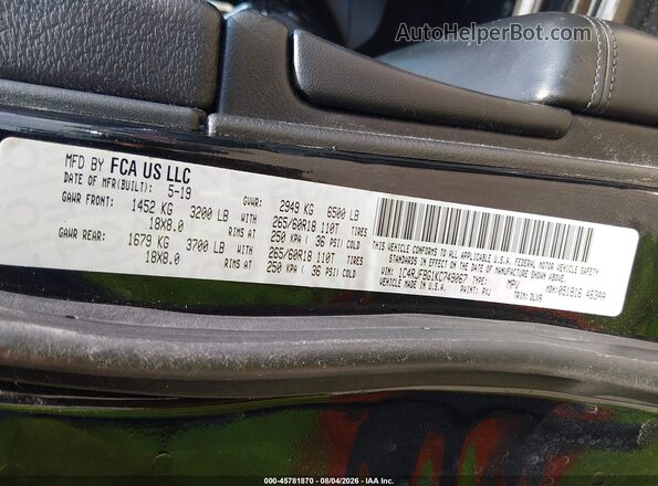 1C4RJFBG1KC749067 2019 JEEP GRAND CHEROKEE Black Vista del compartimento del motor