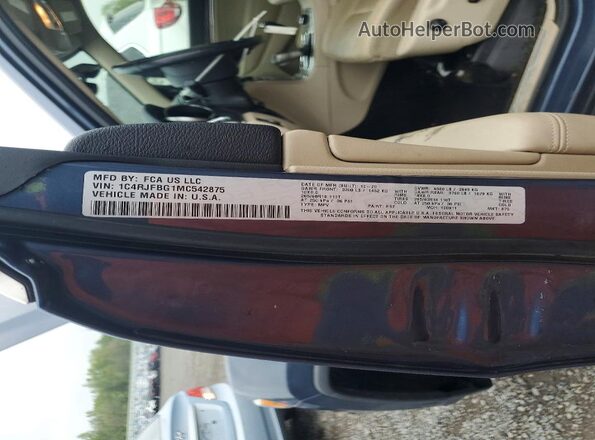 1C4RJFBG1MC542875 2021 JEEP GRAND Blue Widok naklejki z numerem VIN