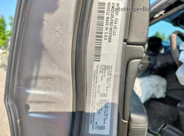 1C4RJFBG1MC876808 2021 JEEP GRAND Silver VIN կոդի պիտակի տեսք