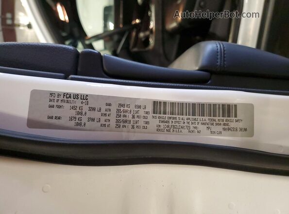 1C4RJFBG3JC401723 2018 JEEP GRAND White VIN კოდის სტიკერის ხედი