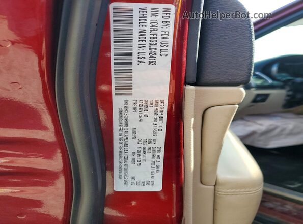 1C4RJFBG3LC424163 2020 JEEP GRAND Бордовый Панорамный вид салона 360°