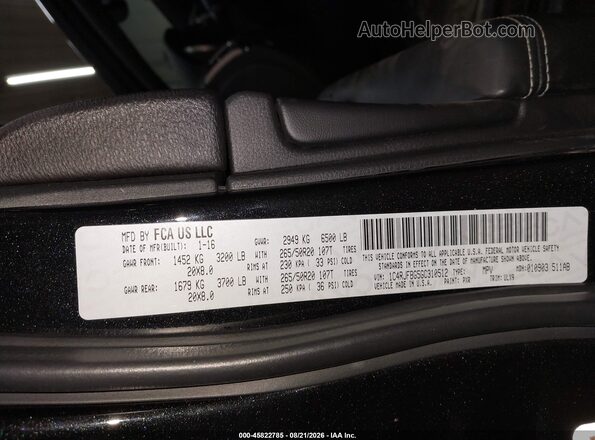 1C4RJFBG5GC310512 2016 JEEP GRAND CHEROKEE Black Vista del compartimento del motor