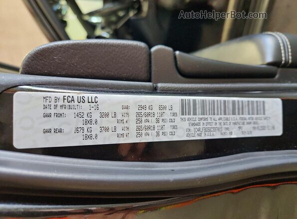 1C4RJFBG5GC337015 2016 JEEP GRAND Black Vista de la etiqueta del VIN