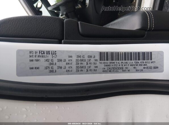 1C4RJFBG5HC923036 2017 JEEP GRAND CHEROKEE White Vista del compartimento del motor