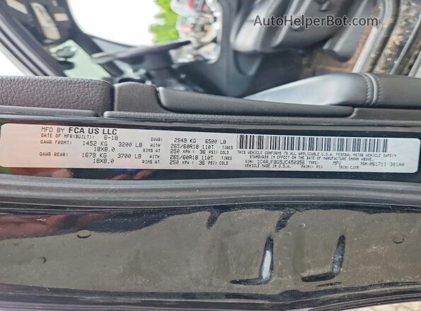 1C4RJFBG5JC450356 2018 JEEP GRAND Black Vista de la etiqueta del VIN