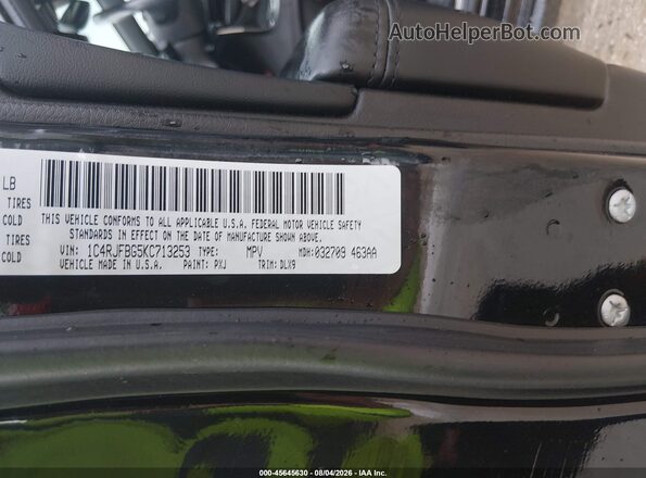 1C4RJFBG5KC713253 2019 JEEP GRAND CHEROKEE Черный Вид подкапотного пространства