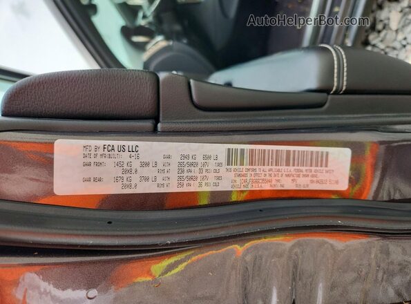 1C4RJFBG6GC355040 2016 JEEP GRAND Gray Вид наклейки з VIN-кодом