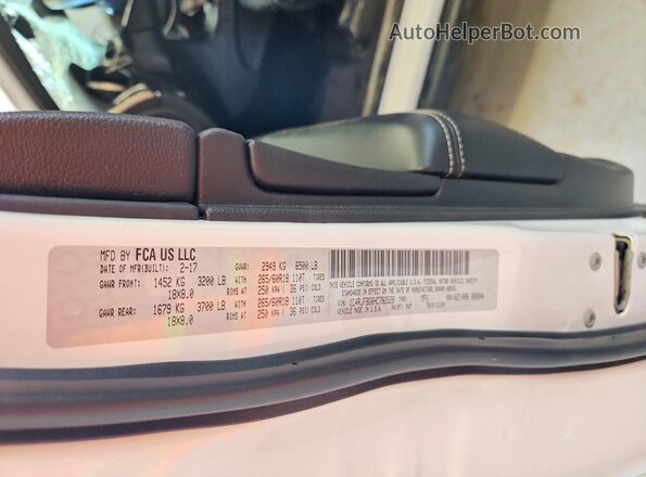 1C4RJFBG6HC782526 2017 JEEP GRAND White VIN კოდის სტიკერის ხედი