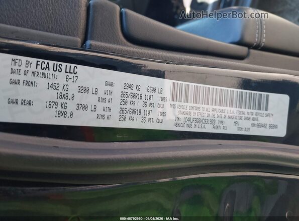 1C4RJFBG6HC931923 2017 JEEP GRAND CHEROKEE Black Vista del compartimento del motor