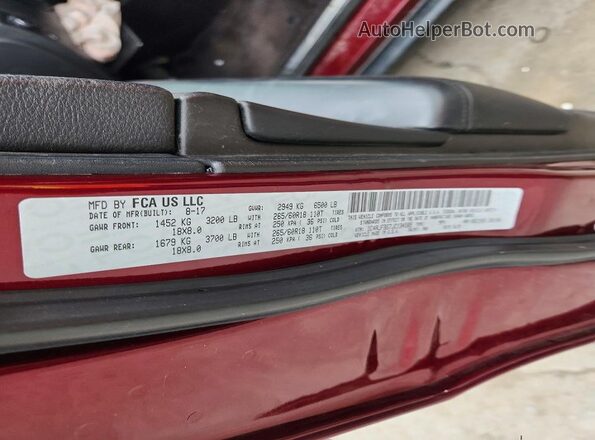 1C4RJFBG7JC134585 2018 JEEP GRAND Burgundy Панорамний вид салону 360°