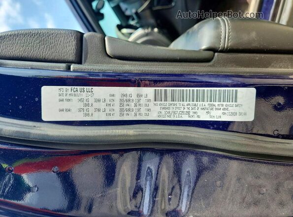 1C4RJFBG7JC251292 2018 JEEP GRAND Blue VIN կոդի պիտակի տեսք