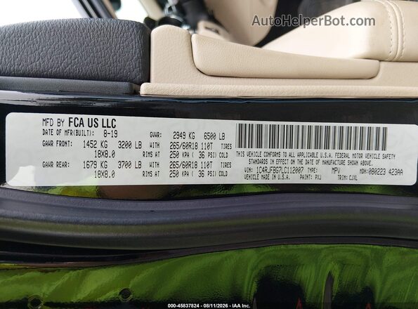 1C4RJFBG7LC112007 2020 JEEP GRAND CHEROKEE Black Widok komory silnika