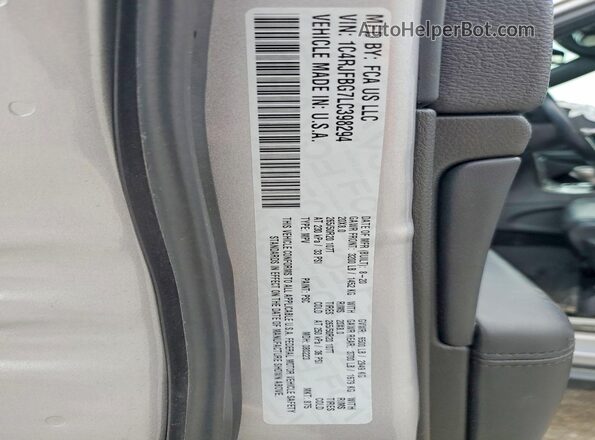 1C4RJFBG7LC398294 2020 JEEP GRAND Silver VIN კოდის სტიკერის ხედი