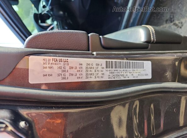1C4RJFBG9HC742652 2017 JEEP GRAND Gray Вид наклейки з VIN-кодом