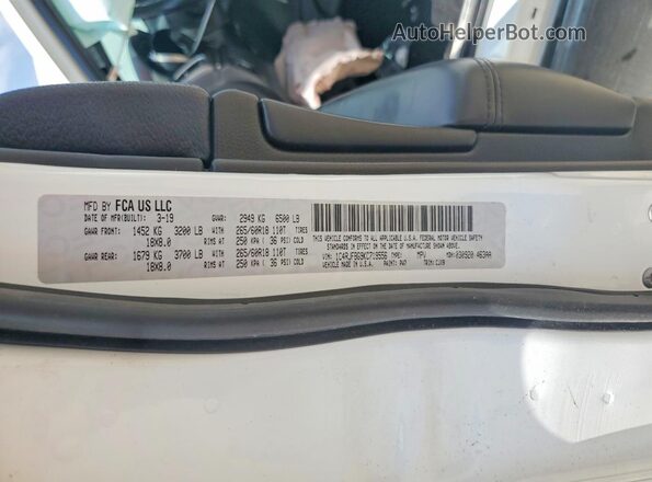 1C4RJFBG9KC719556 2019 JEEP GRAND Белый Вид наклейки с VIN-кодом