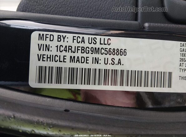 1C4RJFBG9MC568866 2021 JEEP GRAND CHEROKEE Black Engine compartment view