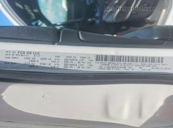 1C4RJFBGXJC181030 2018 JEEP GRAND White Widok komory silnika