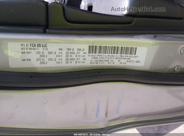 1C4RJFBGXKC724605 2019 JEEP GRAND CHEROKEE Silver Շարժիչի բաժամունքի տեսք