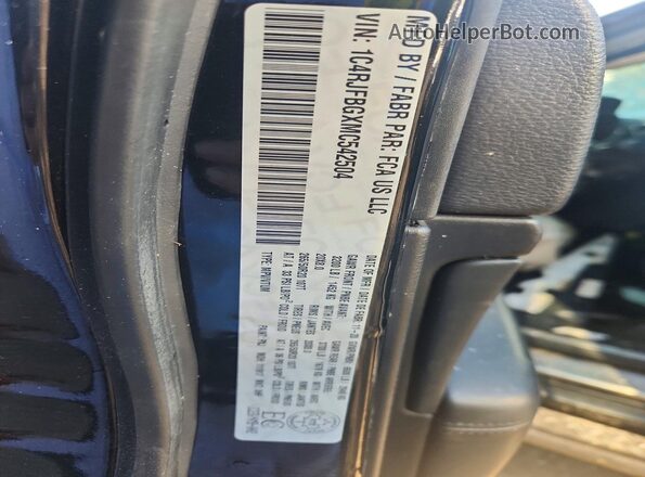 1C4RJFBGXMC542504 2021 JEEP GRAND Black VIN კოდის სტიკერის ხედი