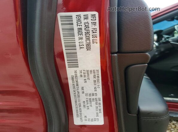 1C4RJFBGXMC796004 2021 JEEP GRAND Burgundy Engine compartment view
