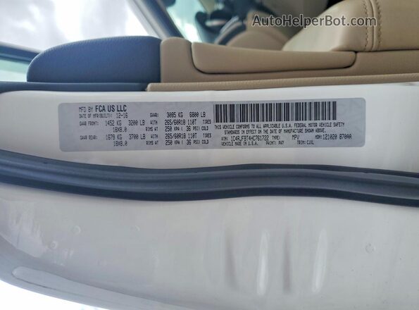 1C4RJFBT4HC761722 2017 JEEP GRAND Белый Вид наклейки с VIN-кодом