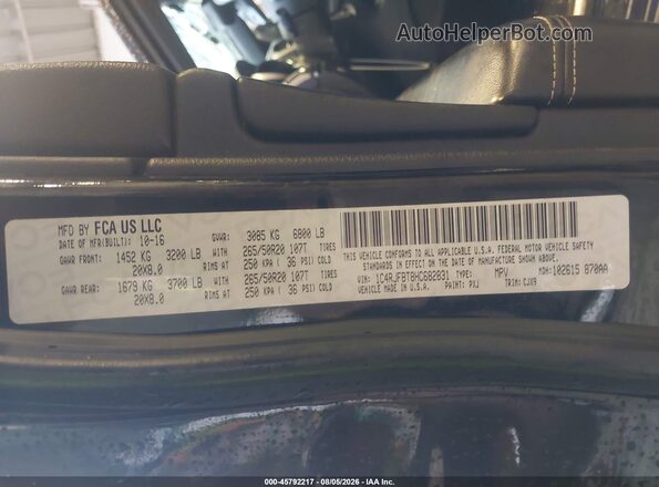 1C4RJFBT8HC682831 2017 JEEP GRAND CHEROKEE Black Engine compartment view
