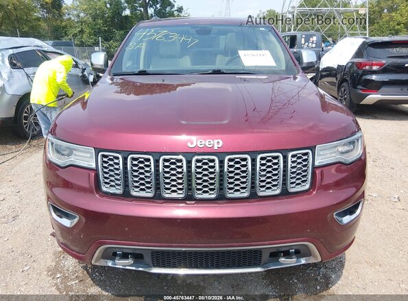 1C4RJFCG0JC108134 2018 JEEP GRAND CHEROKEE Maroon Vista del cuadro de instrumentos