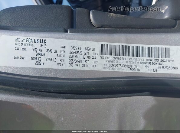 1C4RJFCT0JC499198 2018 JEEP GRAND CHEROKEE Silver Widok komory silnika