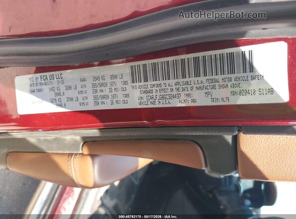 1C4RJFJG8GC324437 2016 JEEP GRAND CHEROKEE Maroon Engine compartment view