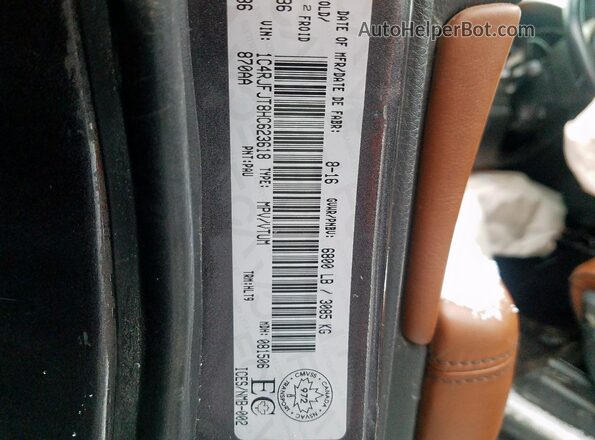 1C4RJFJT8HC623618 2017 JEEP GRAND Gray Հետևի նստատեղերի տեսք