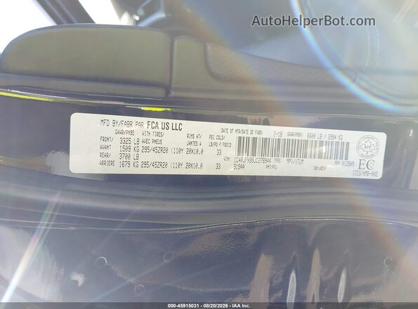1C4RJFN99JC278944 2018 JEEP GRAND CHEROKEE Черный Вид подкапотного пространства