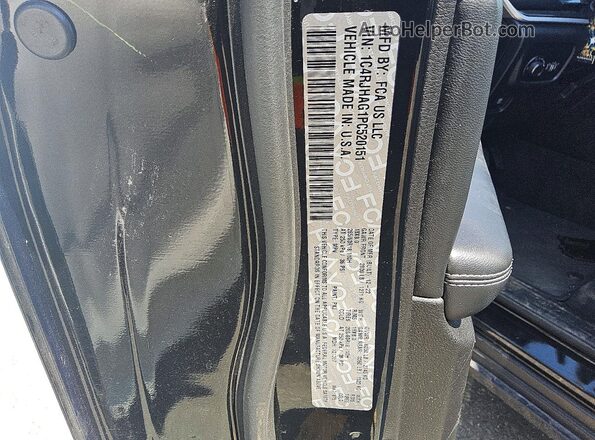 1C4RJHAG1PC520151 2023 JEEP GRAND Black VIN sticker view