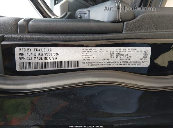 1C4RJHAG7PC607536 2023 JEEP GRAND CHEROKEE Black Вид підкапотного простору