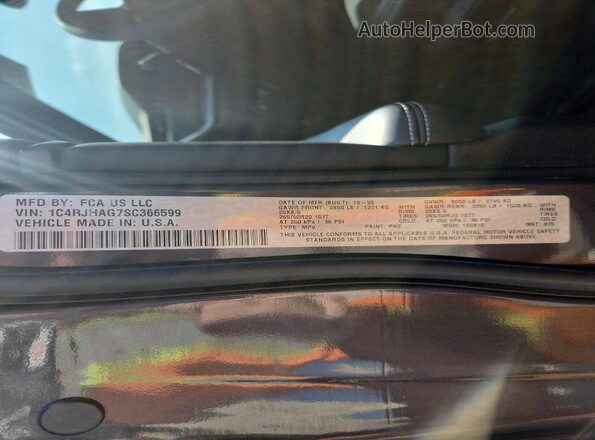 1C4RJHAG7SC366599 2025 JEEP GRAND Серый Вид наклейки с VIN-кодом