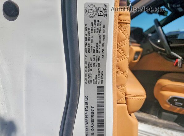1C4RJHEG1R8560181 2024 JEEP GRAND White Widok naklejki z numerem VIN
