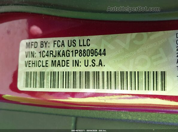 1C4RJKAG1P8809644 2023 JEEP GRAND CHEROKEE L Burgundy Engine compartment view